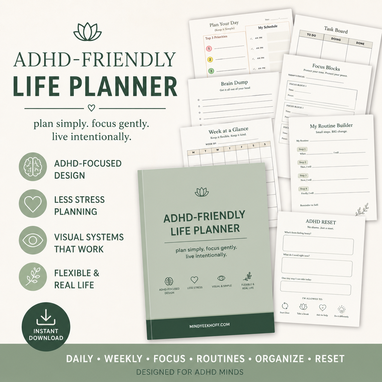 ADHD-Friendly Life Planner | Printable Daily & Weekly Planning System